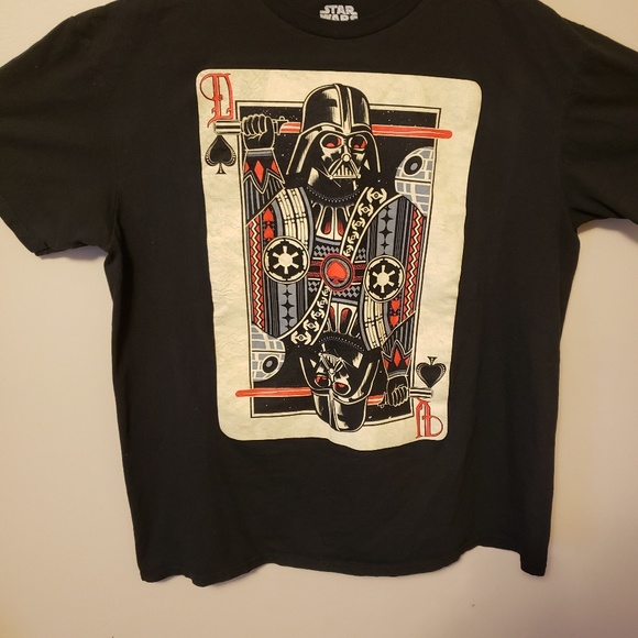 Starwars darthfader playing card Tshirt - Picture 1 of 4